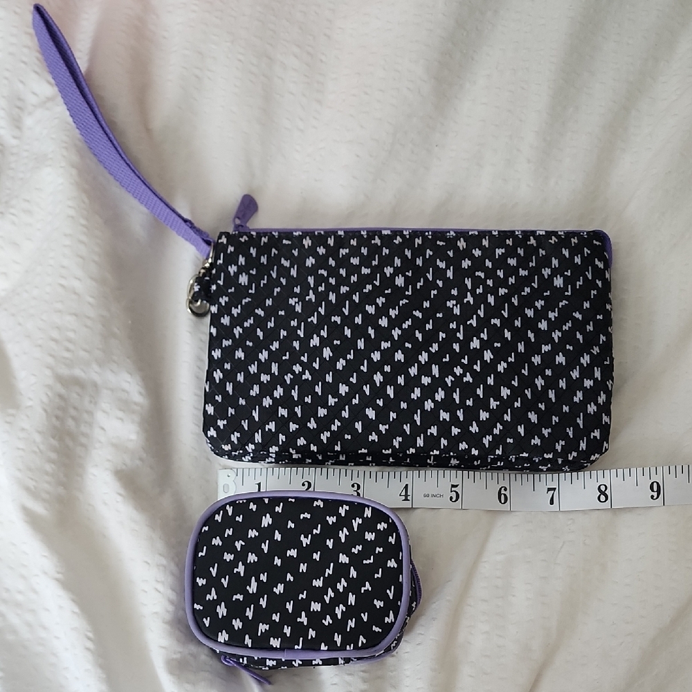 Thirty-One Black and Purple Wristlet Set